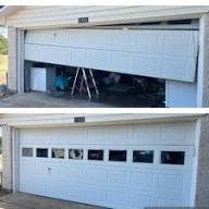 Dallas garage door repair before and after - damaged door restored to perfect condition