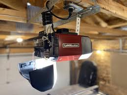 LiftMaster garage door opener installed in Dallas home - premium ceiling-mounted motor unit
